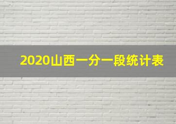 2020山西一分一段统计表