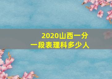 2020山西一分一段表理科多少人