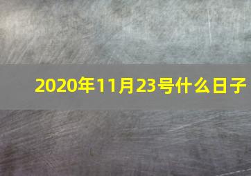 2020年11月23号什么日子