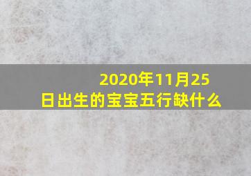 2020年11月25日出生的宝宝五行缺什么