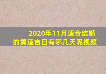 2020年11月适合结婚的黄道吉日有哪几天呢视频