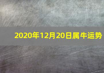 2020年12月20日属牛运势