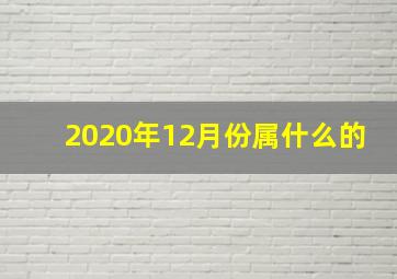 2020年12月份属什么的