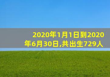 2020年1月1日到2020年6月30日,共出生729人