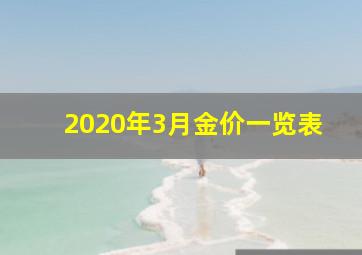 2020年3月金价一览表