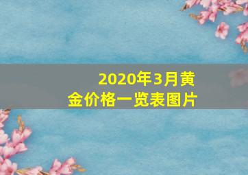 2020年3月黄金价格一览表图片