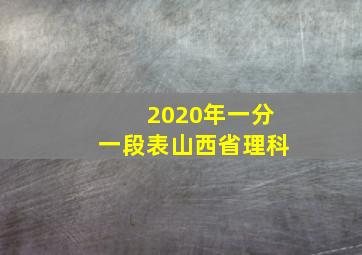 2020年一分一段表山西省理科