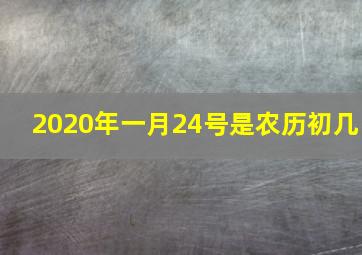 2020年一月24号是农历初几