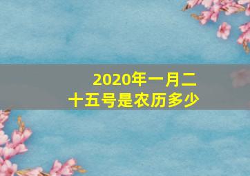 2020年一月二十五号是农历多少