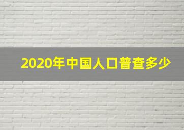 2020年中国人口普查多少