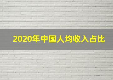 2020年中国人均收入占比