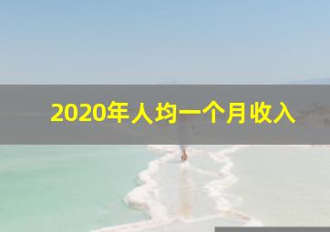 2020年人均一个月收入