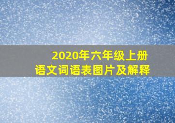 2020年六年级上册语文词语表图片及解释