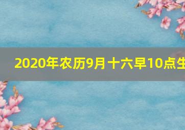 2020年农历9月十六早10点生