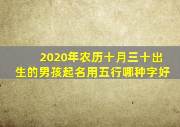 2020年农历十月三十出生的男孩起名用五行哪种字好