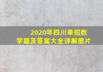 2020年四川单招数学题及答案大全详解图片