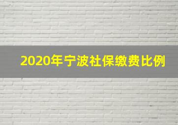 2020年宁波社保缴费比例