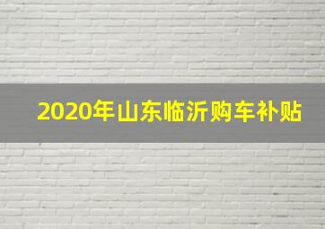 2020年山东临沂购车补贴