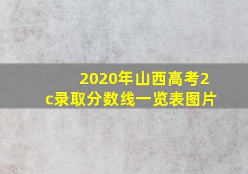 2020年山西高考2c录取分数线一览表图片