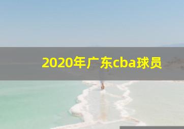 2020年广东cba球员