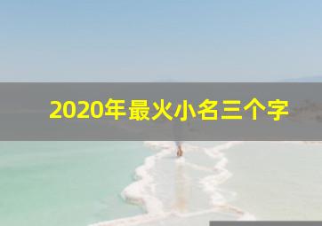 2020年最火小名三个字