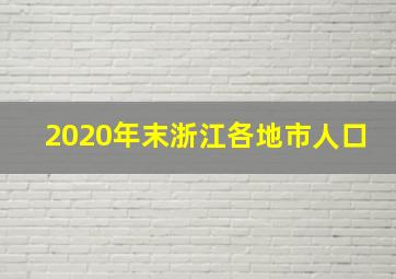 2020年末浙江各地市人口