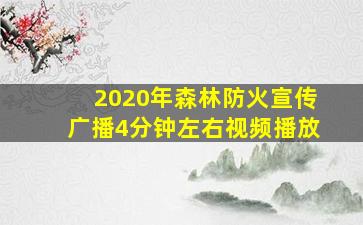 2020年森林防火宣传广播4分钟左右视频播放