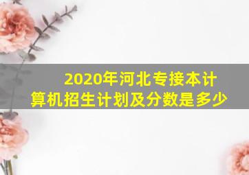 2020年河北专接本计算机招生计划及分数是多少