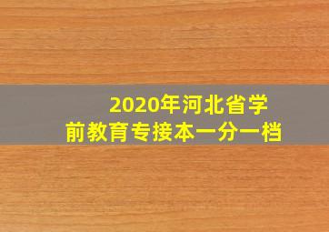 2020年河北省学前教育专接本一分一档