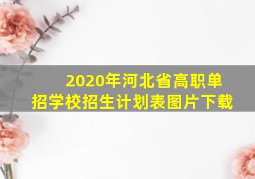 2020年河北省高职单招学校招生计划表图片下载