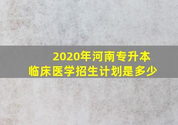 2020年河南专升本临床医学招生计划是多少