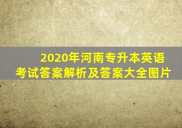 2020年河南专升本英语考试答案解析及答案大全图片