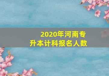 2020年河南专升本计科报名人数