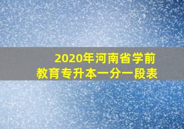 2020年河南省学前教育专升本一分一段表