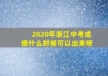 2020年浙江中考成绩什么时候可以出来呀