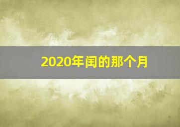 2020年闰的那个月