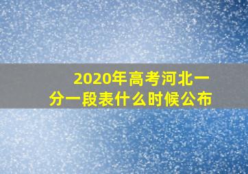 2020年高考河北一分一段表什么时候公布