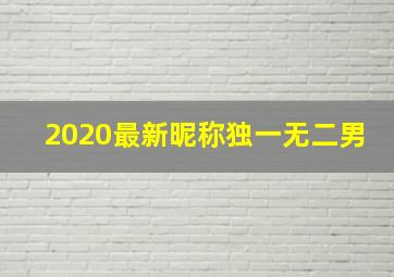 2020最新昵称独一无二男