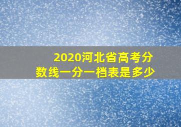 2020河北省高考分数线一分一档表是多少