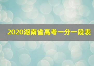 2020湖南省高考一分一段表