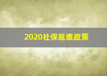 2020社保延缴政策