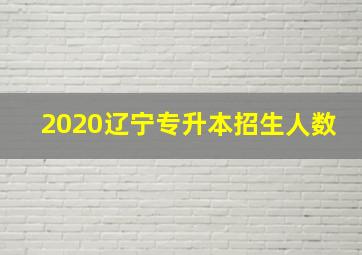 2020辽宁专升本招生人数