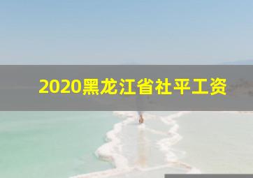 2020黑龙江省社平工资