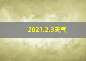 2021.2.3天气