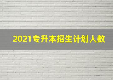 2021专升本招生计划人数