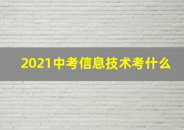 2021中考信息技术考什么