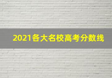 2021各大名校高考分数线