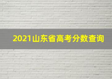 2021山东省高考分数查询