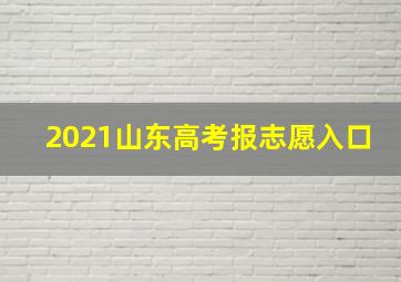 2021山东高考报志愿入口