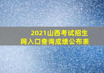 2021山西考试招生网入口查询成绩公布表